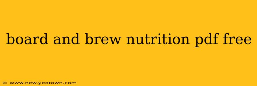 board and brew nutrition pdf free