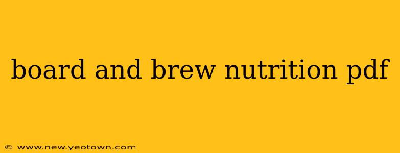 board and brew nutrition pdf