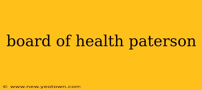 board of health paterson