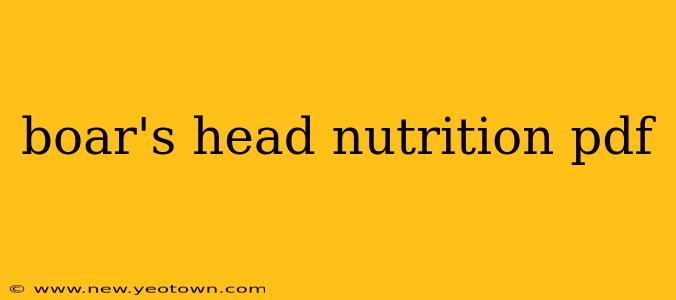 boar's head nutrition pdf