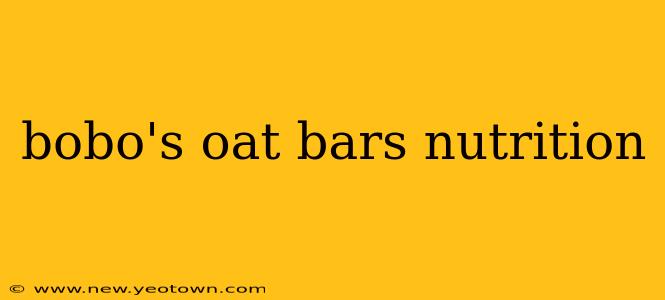 bobo's oat bars nutrition