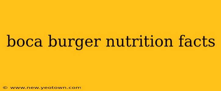 boca burger nutrition facts