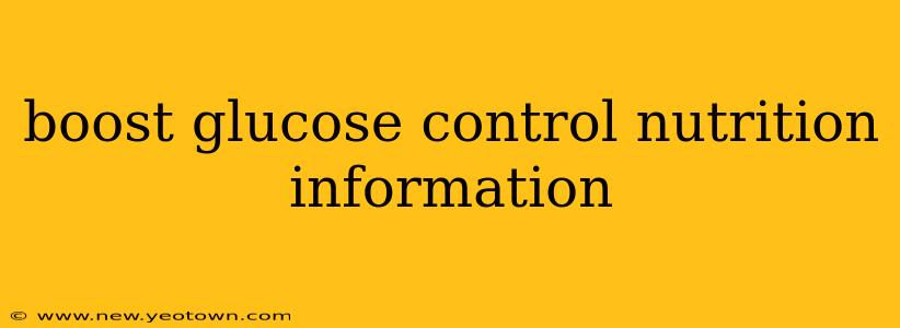 boost glucose control nutrition information