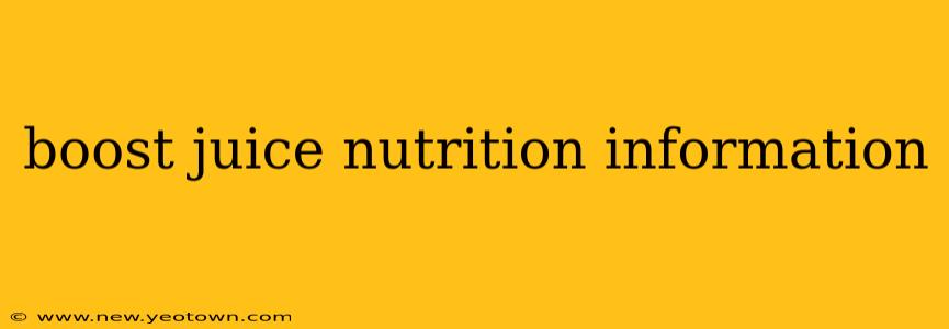 boost juice nutrition information