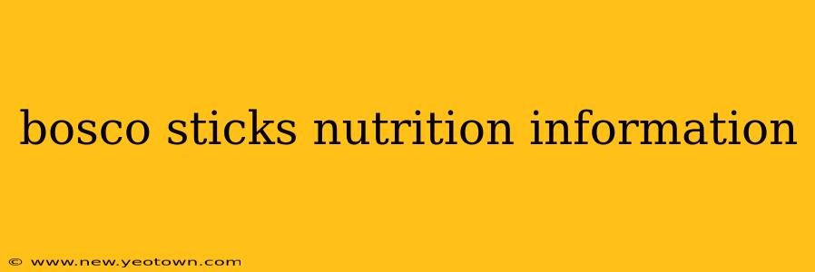 bosco sticks nutrition information