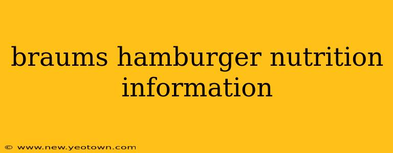 braums hamburger nutrition information