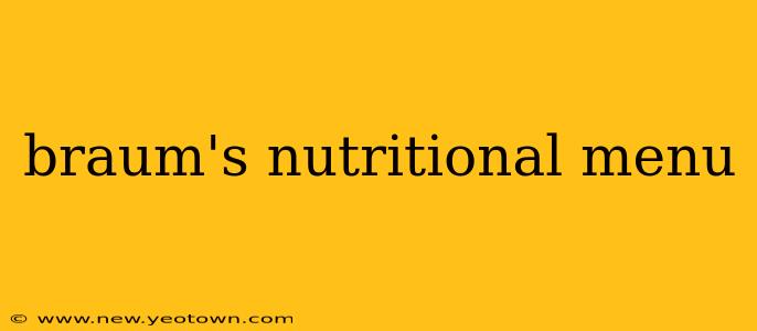 braum's nutritional menu