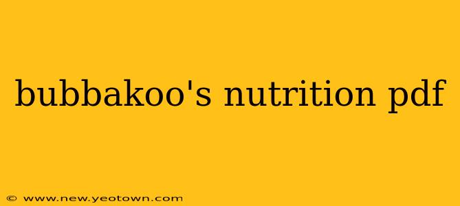 bubbakoo's nutrition pdf