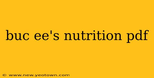 buc ee's nutrition pdf