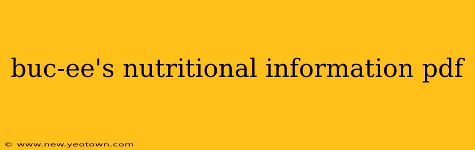 buc-ee's nutritional information pdf