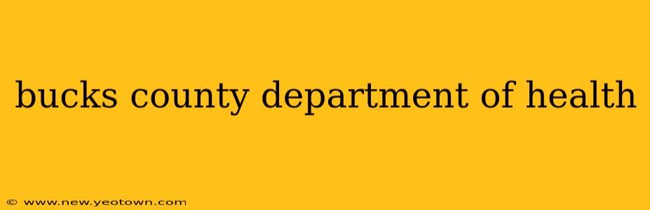 bucks county department of health