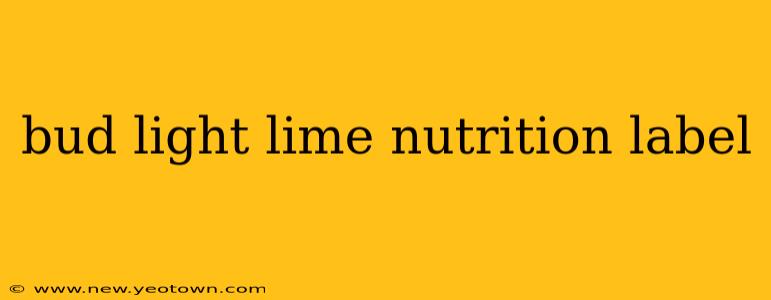 bud light lime nutrition label
