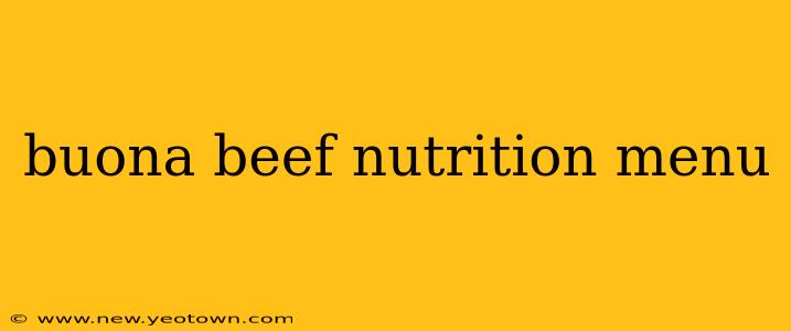 buona beef nutrition menu