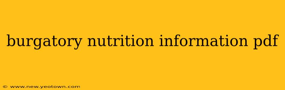 burgatory nutrition information pdf