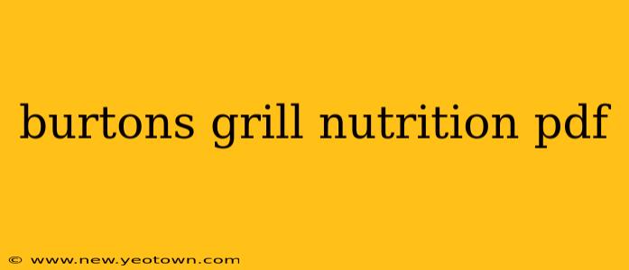 burtons grill nutrition pdf