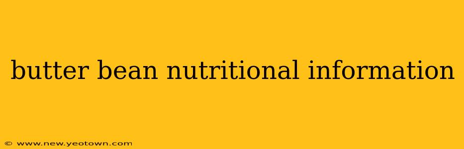 butter bean nutritional information