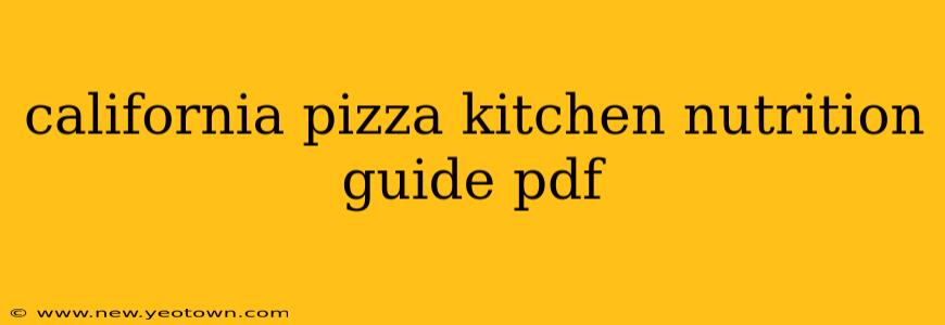 california pizza kitchen nutrition guide pdf