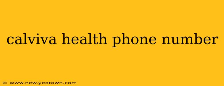 calviva health phone number