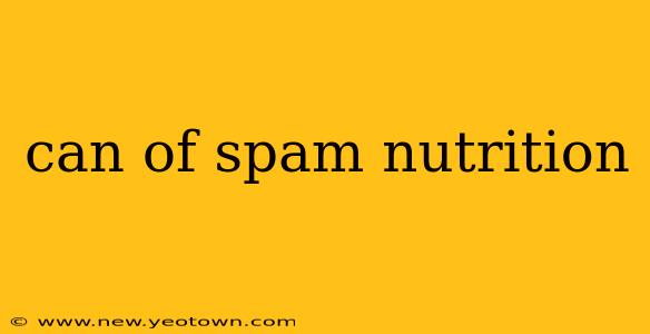 can of spam nutrition