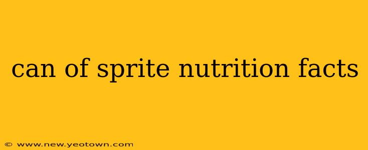 can of sprite nutrition facts