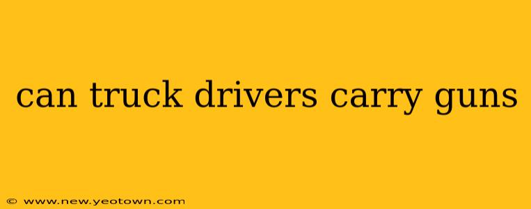 can truck drivers carry guns