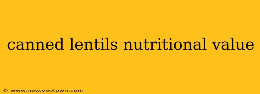canned lentils nutritional value