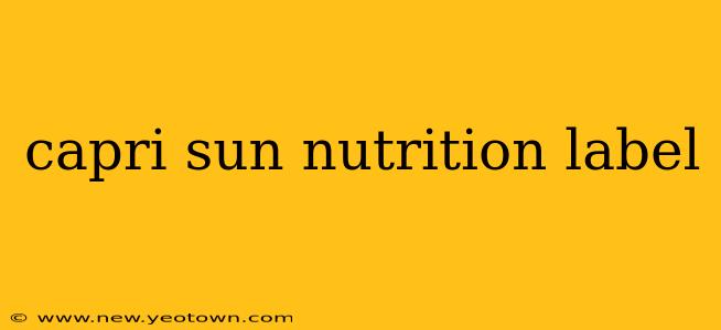 capri sun nutrition label