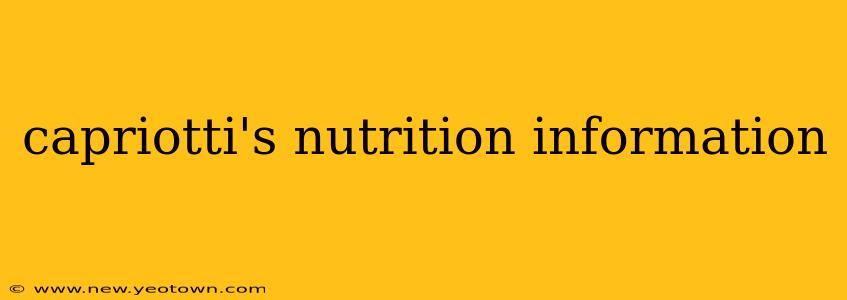 capriotti's nutrition information