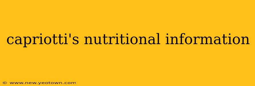 capriotti's nutritional information