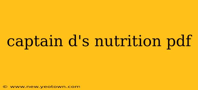 captain d's nutrition pdf