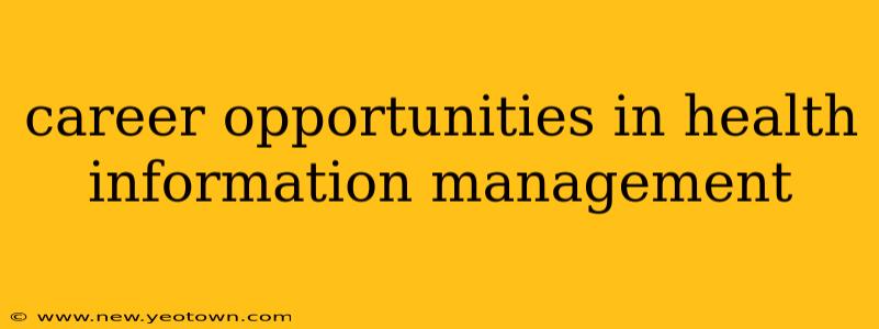 career opportunities in health information management