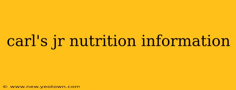 carl's jr nutrition information