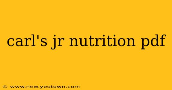 carl's jr nutrition pdf