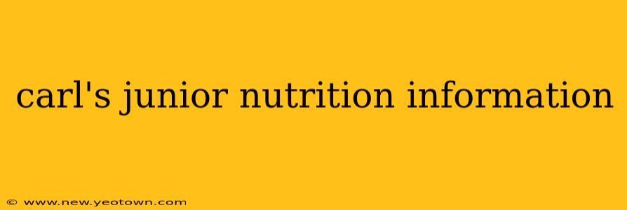 carl's junior nutrition information