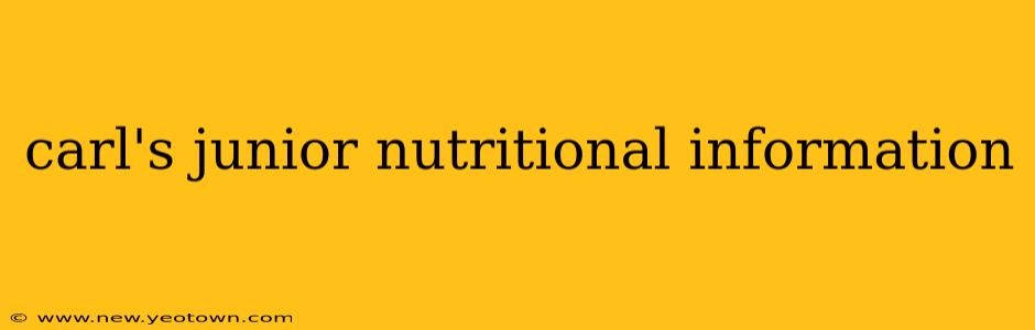 carl's junior nutritional information
