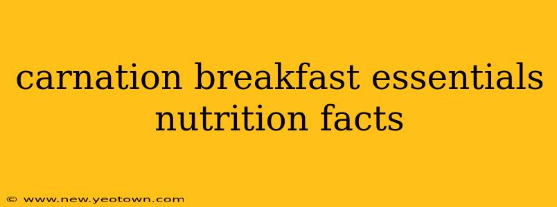 carnation breakfast essentials nutrition facts