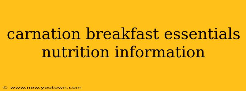 carnation breakfast essentials nutrition information