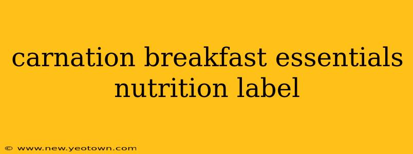 carnation breakfast essentials nutrition label
