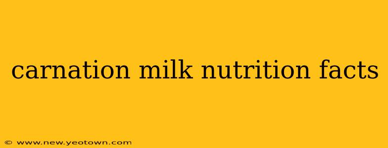 carnation milk nutrition facts