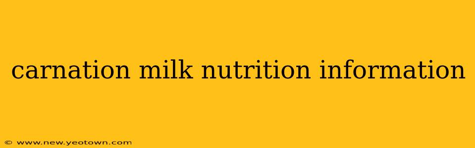 carnation milk nutrition information
