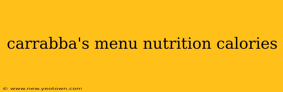 carrabba's menu nutrition calories