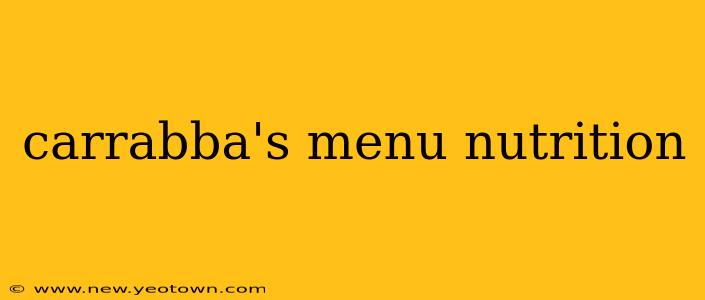carrabba's menu nutrition