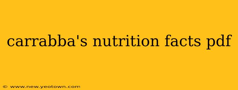carrabba's nutrition facts pdf