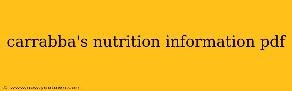 carrabba's nutrition information pdf