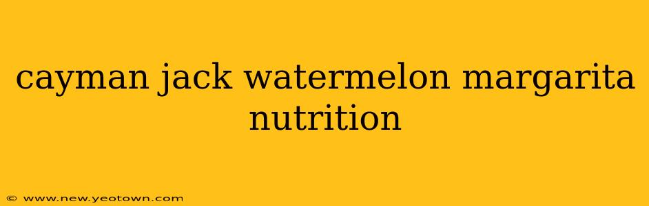 cayman jack watermelon margarita nutrition