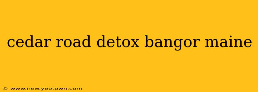 cedar road detox bangor maine