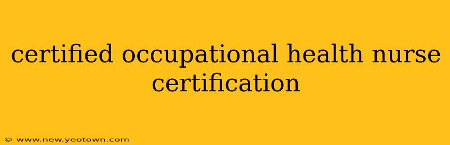 certified occupational health nurse certification