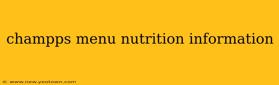champps menu nutrition information
