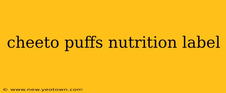 cheeto puffs nutrition label