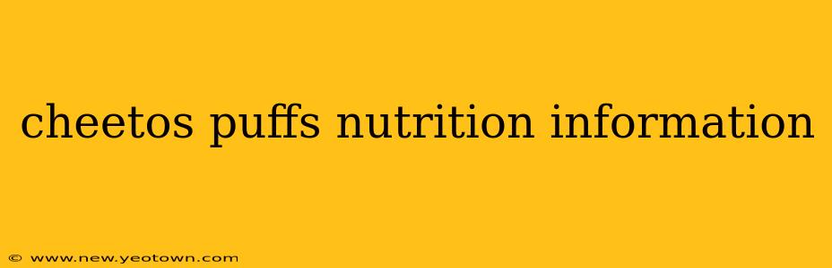 cheetos puffs nutrition information